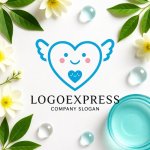画像9: 笑顔のハートと翼が彩る、優しさと保護のロゴ (9)