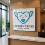 画像13: 笑顔のハートと翼が彩る、優しさと保護のロゴ (13)