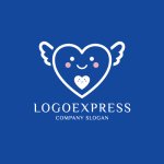 画像4: 笑顔のハートと翼が彩る、優しさと保護のロゴ (4)