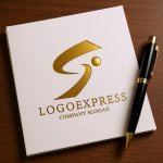 画像6: Sと人型が躍動する情熱と推進のロゴ (6)