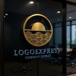 画像15: 青海波と日の出が象徴する、和の円形ロゴ (15)