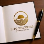 画像6: 青海波と日の出が象徴する、和の円形ロゴ (6)