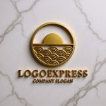 画像13: 青海波と日の出が象徴する、和の円形ロゴ (13)