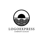 画像1: 青海波と日の出が象徴する、和の円形ロゴ (1)