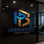 画像15: PとB、六角形が連結するダイナミックなロゴ (15)