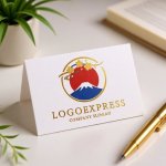 画像16: 富士山と桜の和風ロゴ (16)