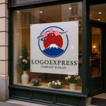 画像7: 富士山と桜の和風ロゴ (7)