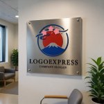 画像13: 富士山と桜の和風ロゴ (13)