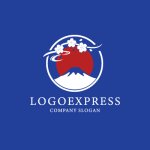 画像4: 富士山と桜の和風ロゴ (4)