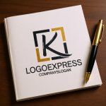 画像6: 筆文字Kとモダンフレームの信頼ロゴ (6)