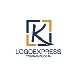 画像1: 筆文字Kとモダンフレームの信頼ロゴ (1)