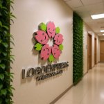 画像15: 笑顔の桜の花びらが彩るのロゴ (15)