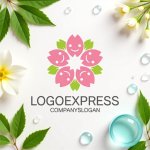 画像9: 笑顔の桜の花びらが彩るのロゴ (9)