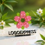 画像12: 笑顔の桜の花びらが彩るのロゴ (12)