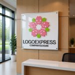 画像13: 笑顔の桜の花びらが彩るのロゴ (13)