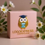 画像10: 博士帽と電卓を持つフクロウの知恵と教育ロゴ (10)