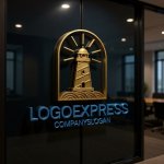 画像15: 灯台と青海波が導くラインアートロゴ (15)