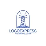 画像1: 灯台と青海波が導くラインアートロゴ (1)