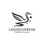 画像3: 優雅に舞う鶴と輝く星の黄金ロゴ (3)