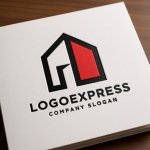 画像14: 家と開かれたドアが示すのモダンロゴ (14)