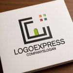 画像14: Cのモダンハウスとカラフルな窓のコミュニティロゴ (14)