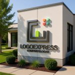 画像15: Cのモダンハウスとカラフルな窓のコミュニティロゴ (15)