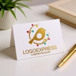 画像16: 鳥、枝、色とりどりのベリーのロゴ (16)