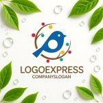 画像9: 鳥、枝、色とりどりのベリーのロゴ (9)