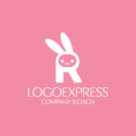 画像4: Rの可愛いウサギロゴ (4)