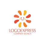 画像1: 笑顔の太陽キャラクターロゴ (1)