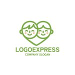 画像1: 笑顔の子供たちとハートが繋がるのロゴ (1)