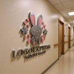 画像15: 桜とウサギの可愛らしいロゴ (15)