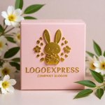 画像10: 桜とウサギの可愛らしいロゴ (10)