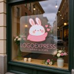 画像7: 愛らしいウサギとハートのロゴ (7)