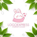 画像9: 愛らしいウサギとハートのロゴ (9)