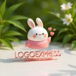 画像12: 愛らしいウサギとハートのロゴ (12)