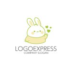 画像3: 愛らしいウサギとハートのロゴ (3)