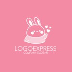 画像4: 愛らしいウサギとハートのロゴ (4)