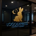 画像15: 可愛らしいウサギと星月夜の夢ロゴ (15)