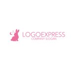 画像2: 可愛らしいウサギと星月夜の夢ロゴ (2)