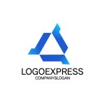 画像1: 三角形の構造と「A」の高度なロゴ (1)