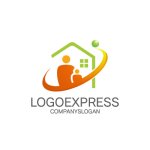 画像1: 家族と家と成長のロゴ (1)