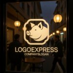 画像14: 親しみやすい豚のエンブレムロゴ (14)