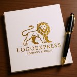 画像6: 雄々しい獅子の高級感あふれるロゴ (6)