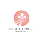 画像1: 桜の花びらが舞い上がるのロゴ (1)