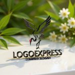 画像12: 優雅に舞う鶴の和風エレガントロゴ (12)