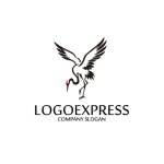 画像1: 優雅に舞う鶴の和風エレガントロゴ (1)