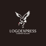 画像4: 優雅に舞う鶴の和風エレガントロゴ (4)