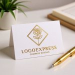 画像16: バラと菱形が彩る高級感ロゴ (16)