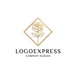 画像1: バラと菱形が彩る高級感ロゴ (1)